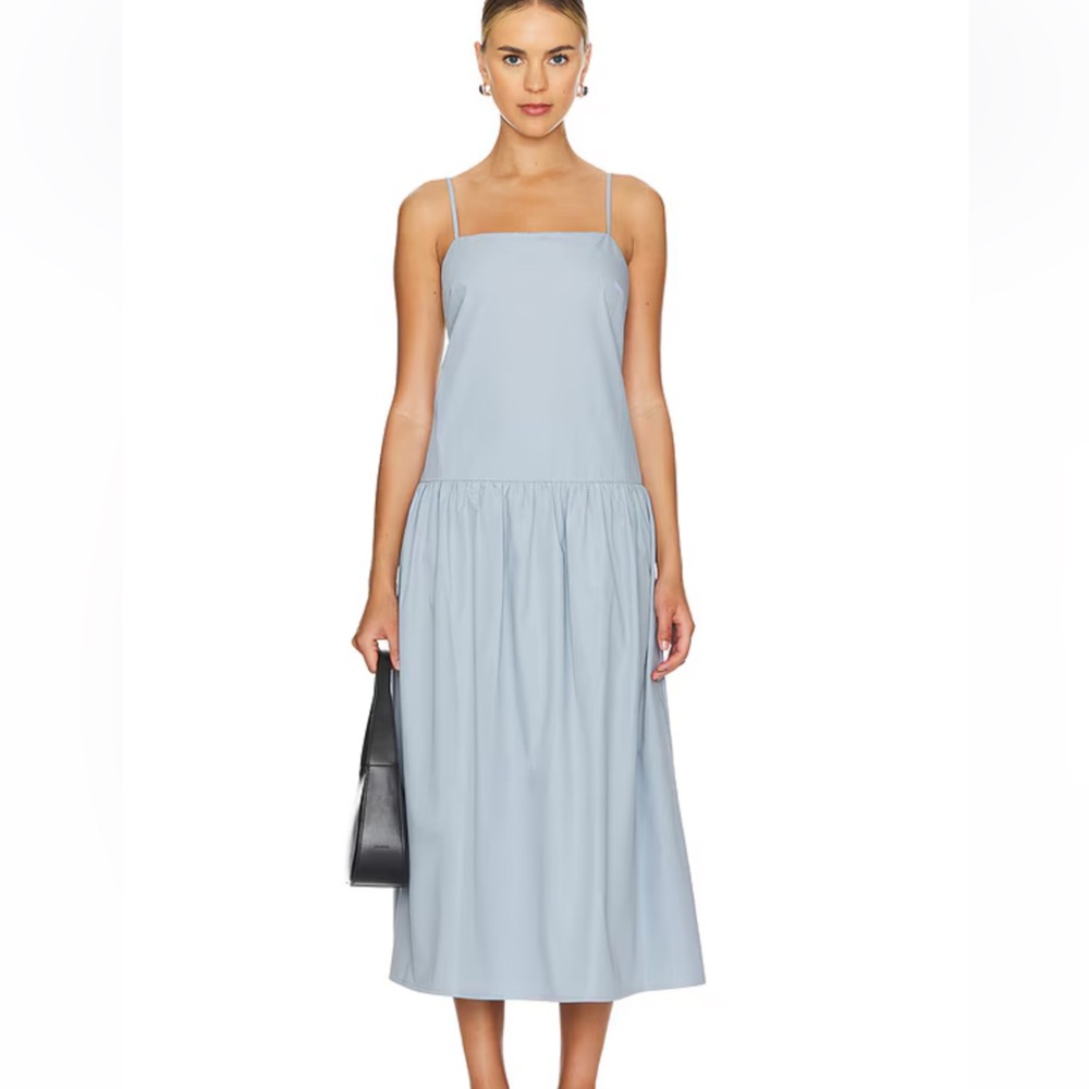REVOLVE Blue Pleated Maxi Sundress